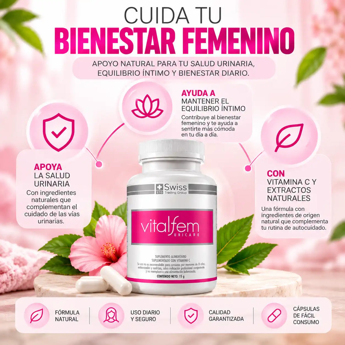 Apoyo natural para tu salud urinaria femenina