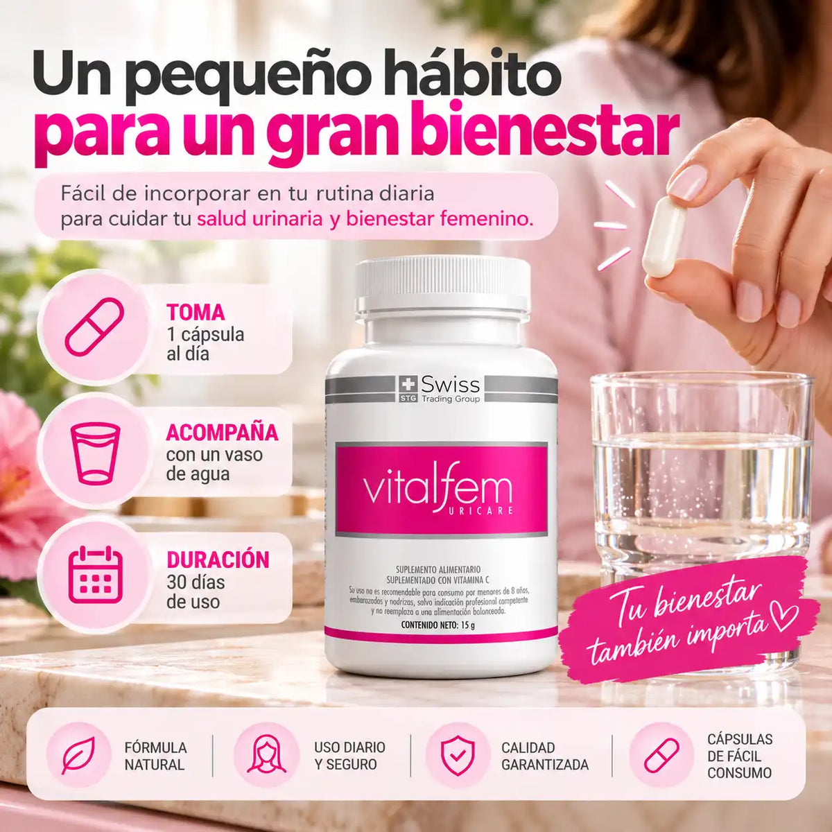 Apoyo natural para tu salud urinaria femenina